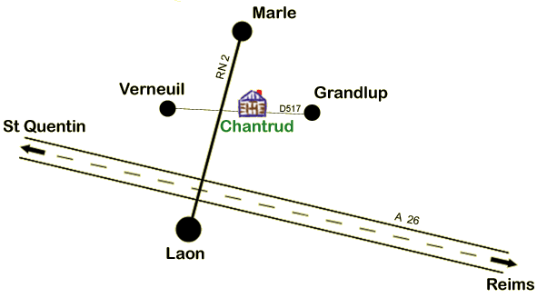 Plan d'accès à la ferme de Chantrud